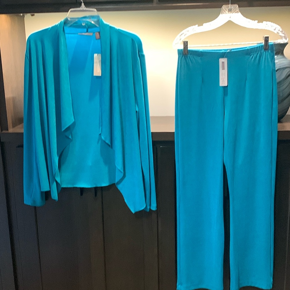 Chico's Vibrant Blue Blazer and Pants Set